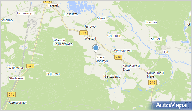 mapa Stary Jarużyn, Stary Jarużyn na mapie Targeo